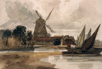 Un moulin à vent sur la Tamise - Peter de Wint